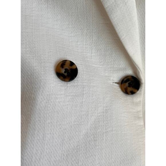 J. Crew Cotton/Linen Blend Double Breasted Textured Blazer White Women's Size 8 - Picture 6 of 10